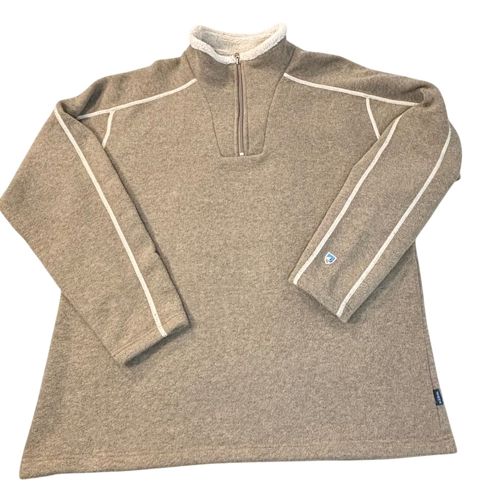 Kuhl Europa  alfpaca 1/4 zip fleece men's xxl oatmeal brown